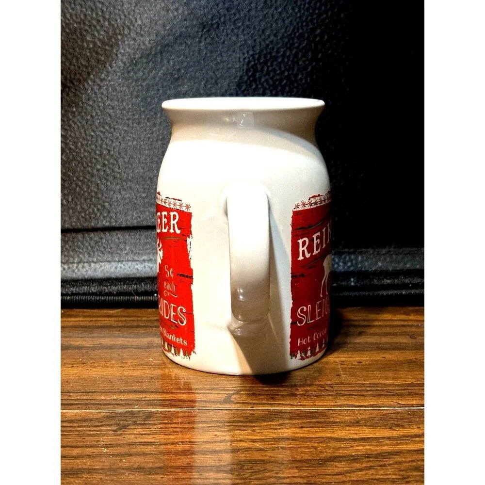 Reindeer Sleigh Rides Christmas Cocoa Mug Milk Jug Ceramic Cup